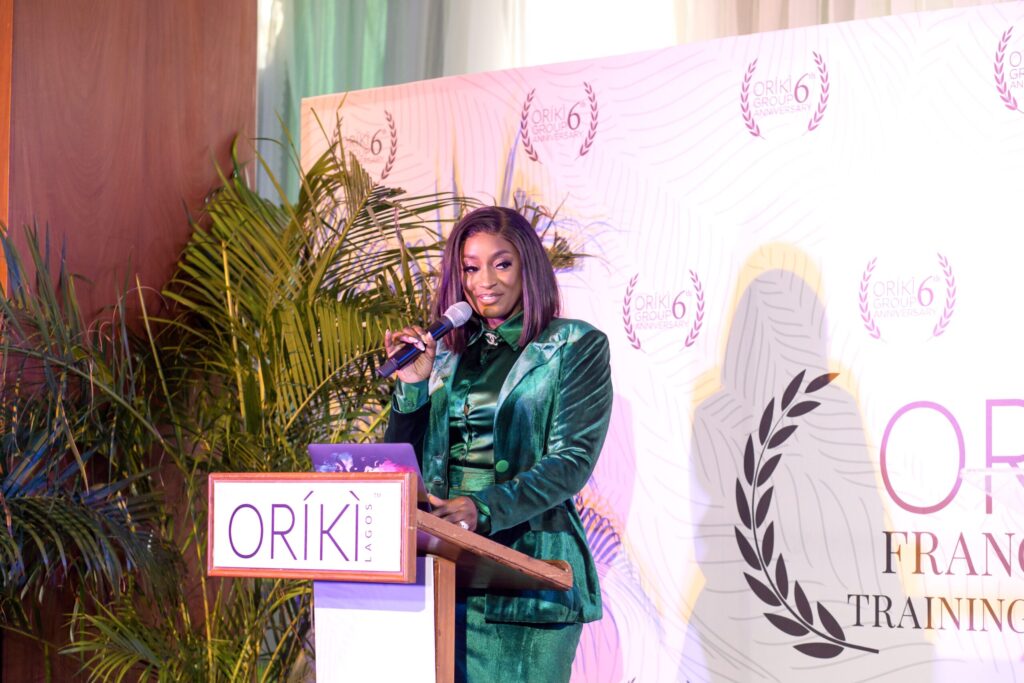 JOYCEE AWOSIKA speaking at an ORIKI event